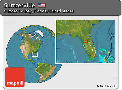 Satellite Location Map of Sumterville