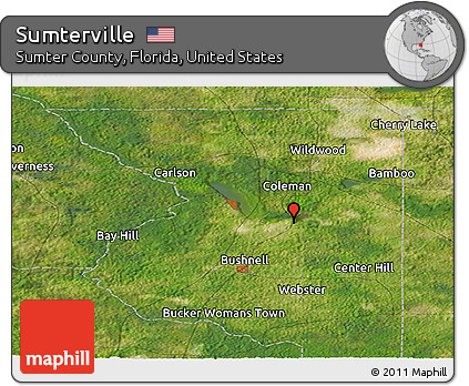 Satellite Panoramic Map of Sumterville