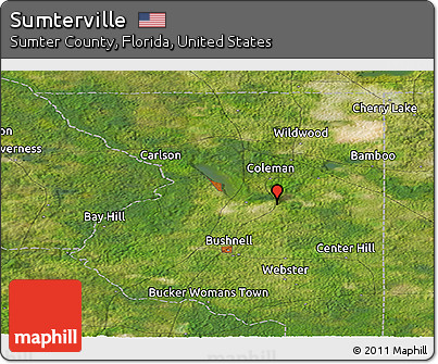 Satellite Panoramic Map of Sumterville