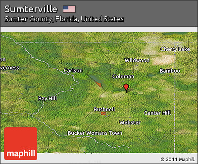 Satellite Panoramic Map of Sumterville