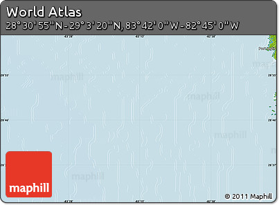 Physical Map of the Area around 28° 47' 8" N, 83° 13' 29" W