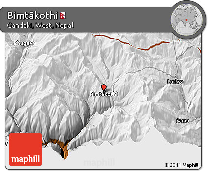 Physical 3D Map of Bimtākothi