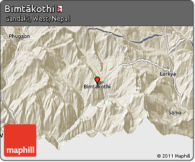 Shaded Relief 3D Map of Bimtākothi