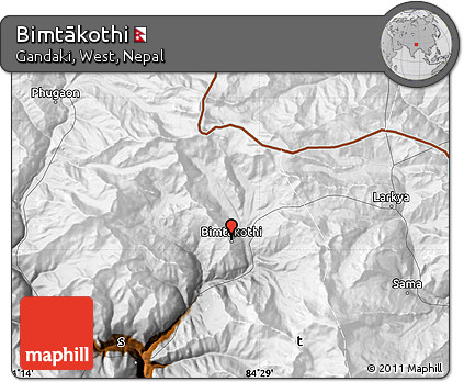 Physical Map of Bimtākothi