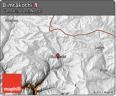 Physical Map of Bimtākothi