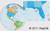 Political Location Map of the area around 28° 47' 8" N, 84° 4' 29" W