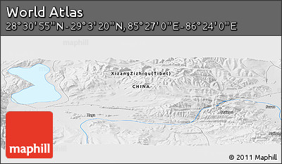 Physical Panoramic Map of the Area around 28° 47' 8" N, 85° 55' 30" E
