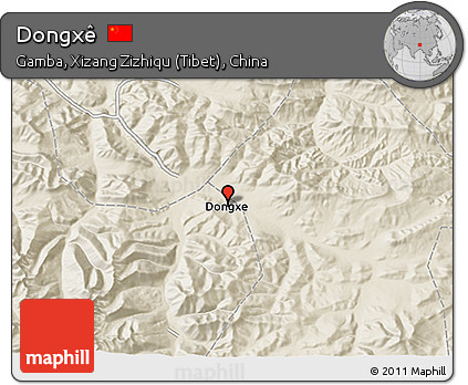 Shaded Relief 3D Map of Dongxê
