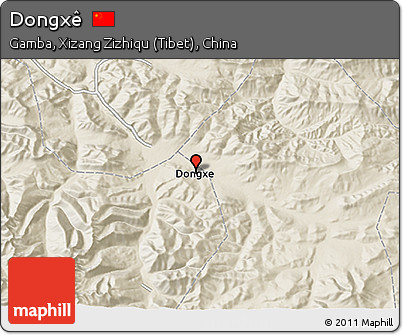 Shaded Relief 3D Map of Dongxê
