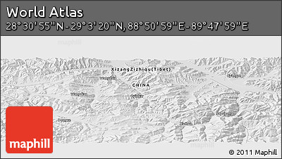 Physical Panoramic Map of the Area around 28° 47' 8" N, 89° 19' 29" E