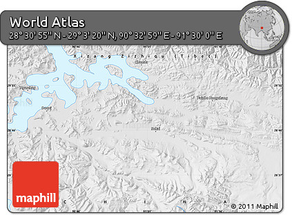 Physical Map of the Area around 28° 47' 8" N, 91° 1' 30" E