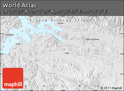 Physical Map of the Area around 28° 47' 8" N, 91° 1' 30" E