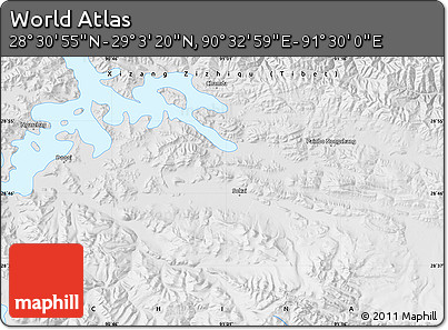 Physical Map of the Area around 28° 47' 8" N, 91° 1' 30" E