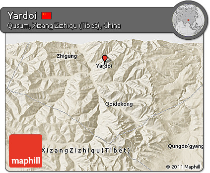 Shaded Relief 3D Map of Yardoi