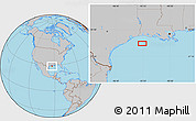 Gray Location Map of the area around 28° 47' 8" N, 93° 25' 30" W