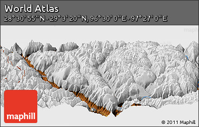 Physical Panoramic Map of the Area around 28° 47' 8" N, 96° 58' 29" E