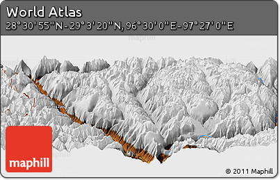 Physical Panoramic Map of the Area around 28° 47' 8" N, 96° 58' 29" E