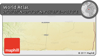 Physical Panoramic Map of the Area around 28° 47' 8" N, 9° 25' 30" E