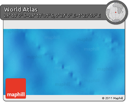 Physical 3D Map of the Area around 28° 27' 45" S, 0° 55' 29" E