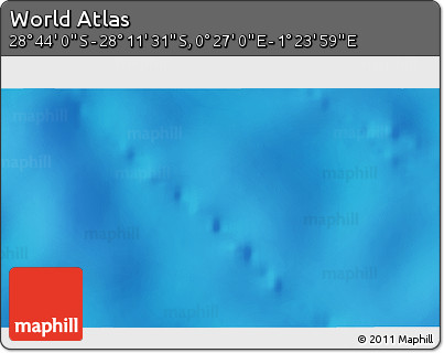Physical 3D Map of the Area around 28° 27' 45" S, 0° 55' 29" E