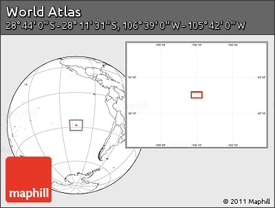 Blank Location Map of the Area around 28° 27' 45" S, 106° 10' 30" W