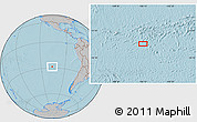 Gray Location Map of the area around 28° 27' 45" S, 106° 10' 30" W, hill shading