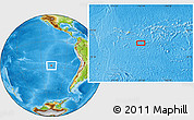 Physical Location Map of the area around 28° 27' 45" S, 107° 52' 30" W