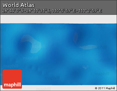 Physical 3D Map of the Area around 28° 27' 45" S, 110° 34' 29" E