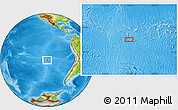Physical Location Map of the area around 28° 27' 45" S, 110° 25' 30" W