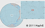 Gray Location Map of the area around 28° 27' 45" S, 115° 31' 30" W, hill shading