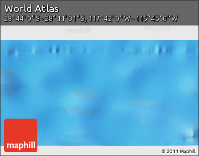 Physical 3D Map of the Area around 28° 27' 45" S, 117° 13' 29" W