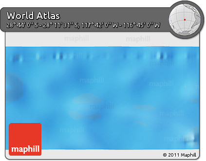 Shaded Relief 3D Map of the Area around 28° 27' 45" S, 117° 13' 29" W