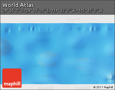 Shaded Relief 3D Map of the Area around 28° 27' 45" S, 117° 13' 29" W