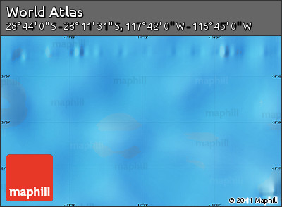 Physical Map of the Area around 28° 27' 45" S, 117° 13' 29" W