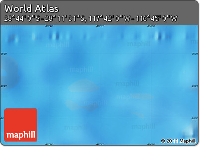 Physical Map of the Area around 28° 27' 45" S, 117° 13' 29" W