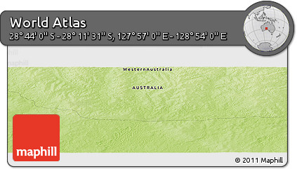 Physical Panoramic Map of the Area around 28° 27' 45" S, 128° 25' 30" E