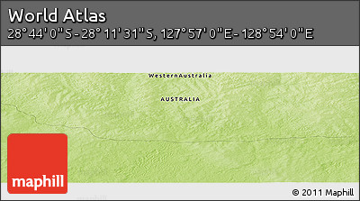 Physical Panoramic Map of the Area around 28° 27' 45" S, 128° 25' 30" E