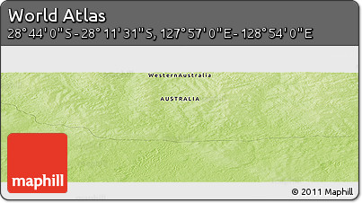Physical Panoramic Map of the Area around 28° 27' 45" S, 128° 25' 30" E