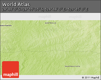 Physical 3D Map of the Area around 28° 27' 45" S, 129° 16' 30" E