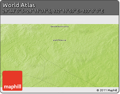 Physical 3D Map of the Area around 28° 27' 45" S, 132° 40' 30" E