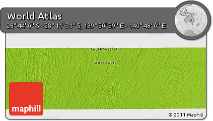 Physical Panoramic Map of the Area around 28° 27' 45" S, 140° 19' 29" E