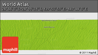 Physical Panoramic Map of the Area around 28° 27' 45" S, 140° 19' 29" E