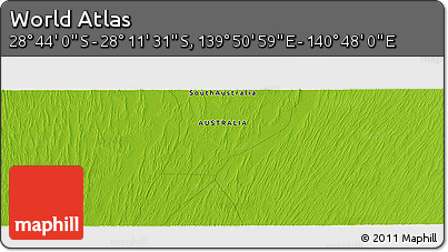 Physical Panoramic Map of the Area around 28° 27' 45" S, 140° 19' 29" E