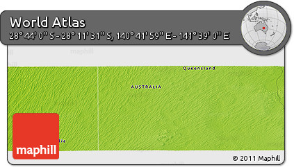 Physical Panoramic Map of the Area around 28° 27' 45" S, 141° 10' 30" E