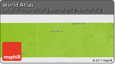 Physical Panoramic Map of the Area around 28° 27' 45" S, 141° 10' 30" E