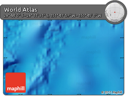 Physical Map of the Area around 28° 27' 45" S, 151° 13' 29" W