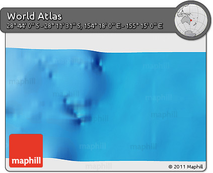 Physical 3D Map of the Area around 28° 27' 45" S, 154° 46' 30" E