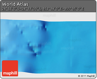 Physical 3D Map of the Area around 28° 27' 45" S, 154° 46' 30" E
