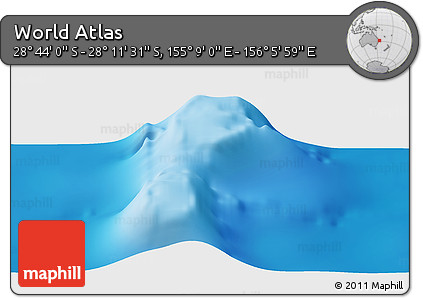 Physical Panoramic Map of the Area around 28° 27' 45" S, 155° 37' 30" E