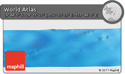 Physical Panoramic Map of the Area around 28° 27' 45" S, 157° 19' 29" E